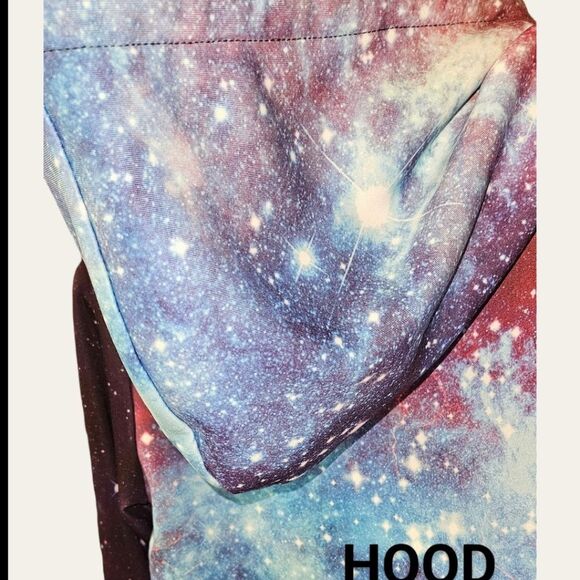 SPACE STAR TIE DYE HOODED PULLOVER SWEATSHIRT SIZE L/XL NWOT - Picture 8 of 11